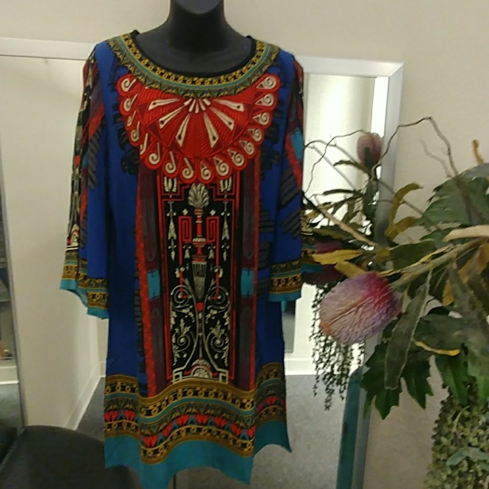 Flying Tomato 🍅 Navy Boho Printed Dress
